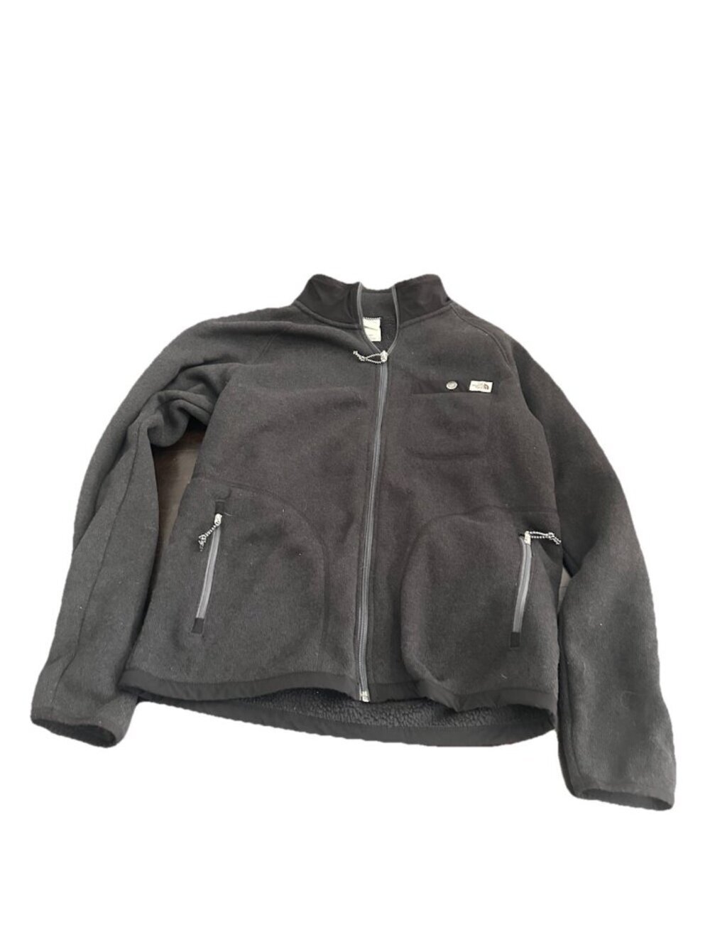The North Face Gordon Lyons Full Zip Fleece Jacket- Black Heather Gray Small